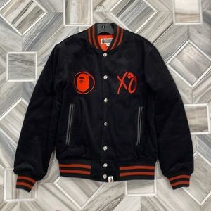 A Bathing Ape x XO The Weeknd sold out varsity jacket.